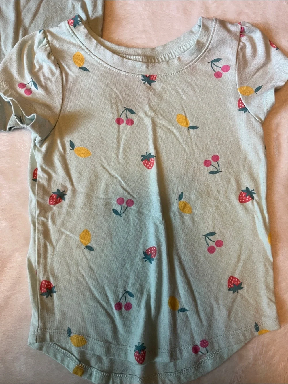 3-Pack Bundle Girls' Green Short-Sleeve Tops with Prints